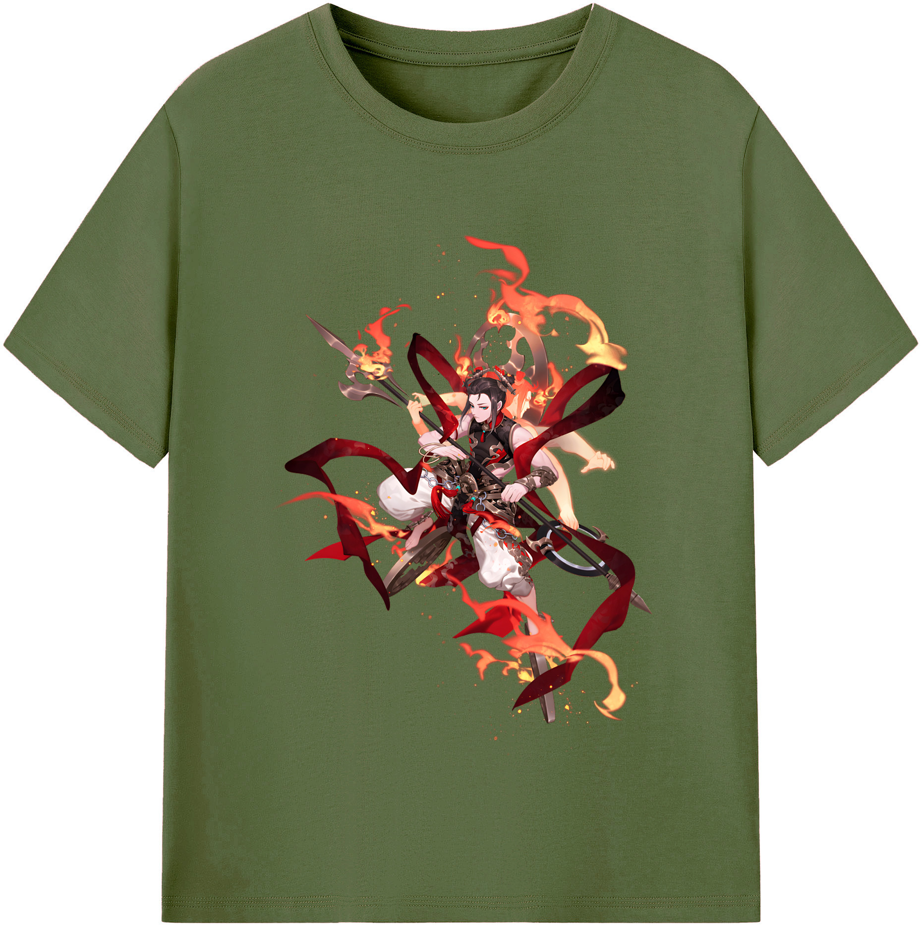 （画像用） Ne Zha 2 ナタ 魔童の大暴れ 綿100％半袖Tシャツ（フロントプリント）